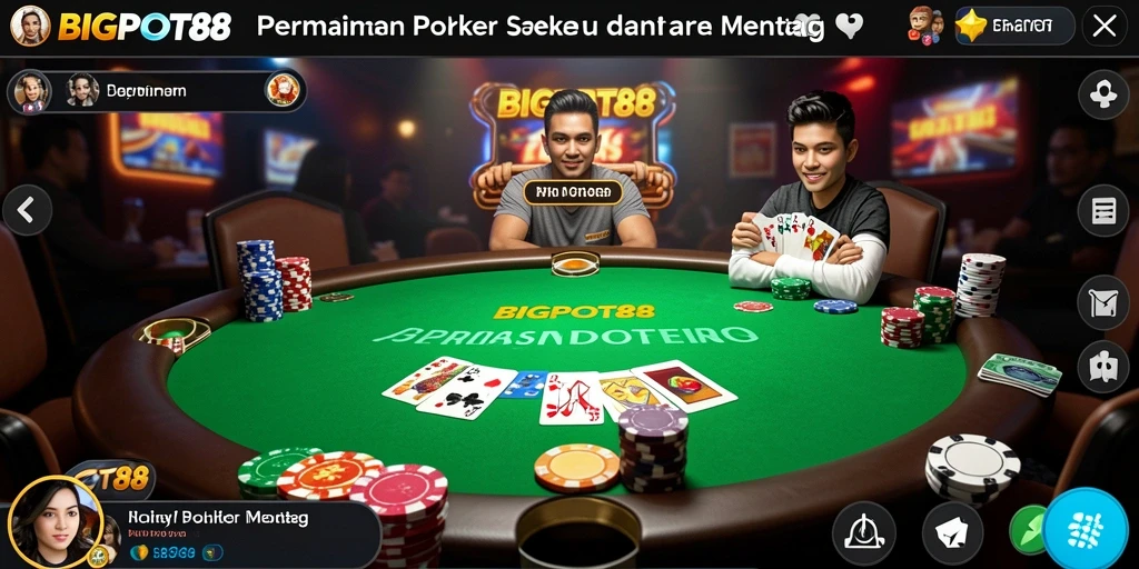Tampilan gameplay Poker yang mengasyikkan dalam BIGPOT88.