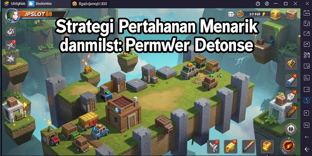 Tampilan gameplay menakjubkan dalam JPSLOT88 yang menggambarkan aksi Tower Defense.