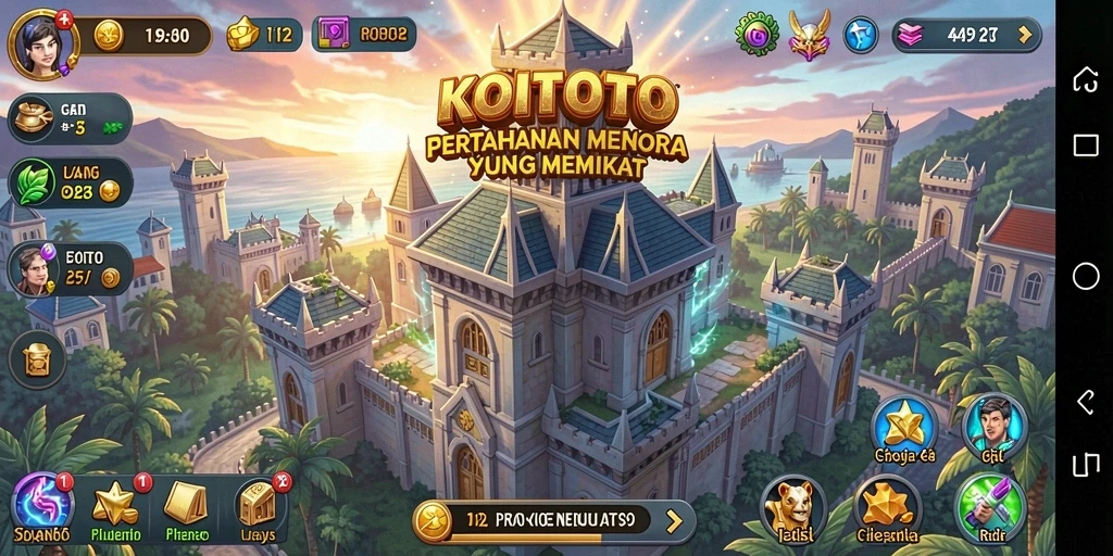 Tampilan gameplay KOITOTO yang intens dan strategis dalam Tower Defense.