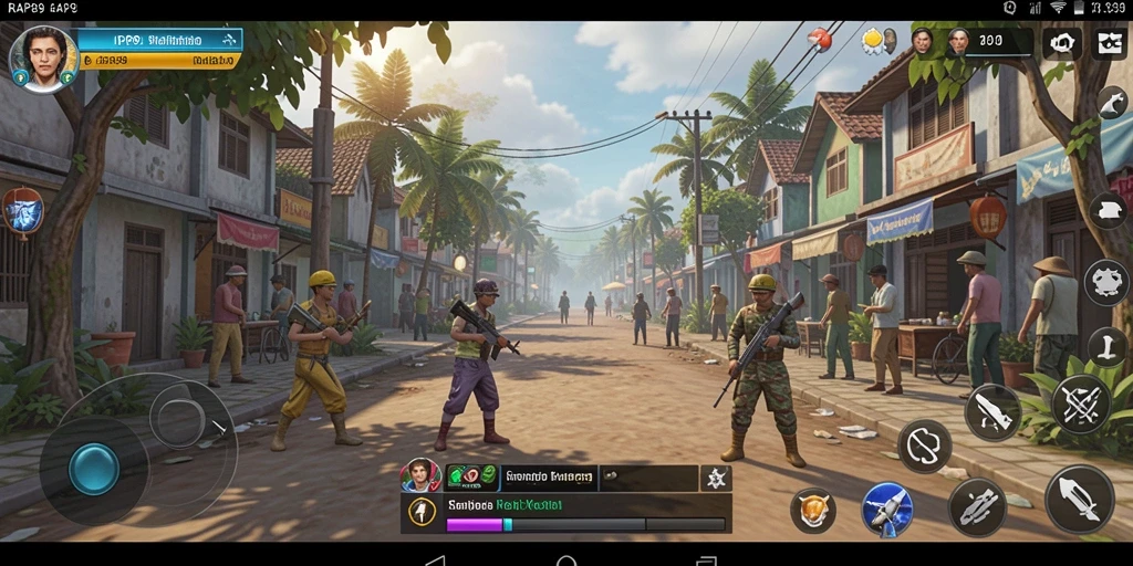 Tangkapan layar gameplay RAP89 menunjukkan interaksi karakter dalam dunia simulasi yang dinamis.