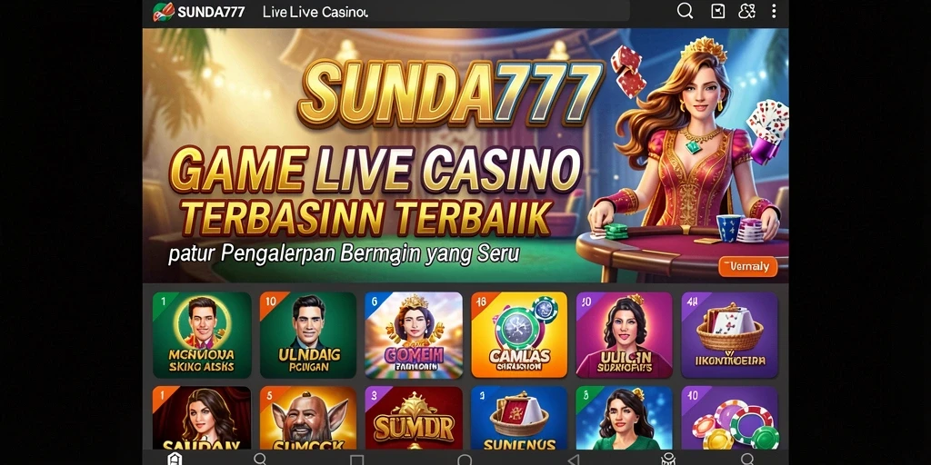 Screenshot SUNDA777 menampilkan dealer profesional dan gameplay seru.